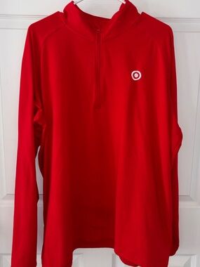 Target Employee Quarter Zip LS Shirt Sport-Tek Mens Sz XL Bullseye Corporate Red